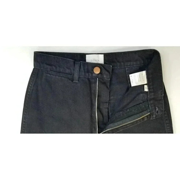Doen Size 25X26 High Waist Black Cropped Coin Pocket Denim Cotton Jeans USA Made - Picture 9 of 12
